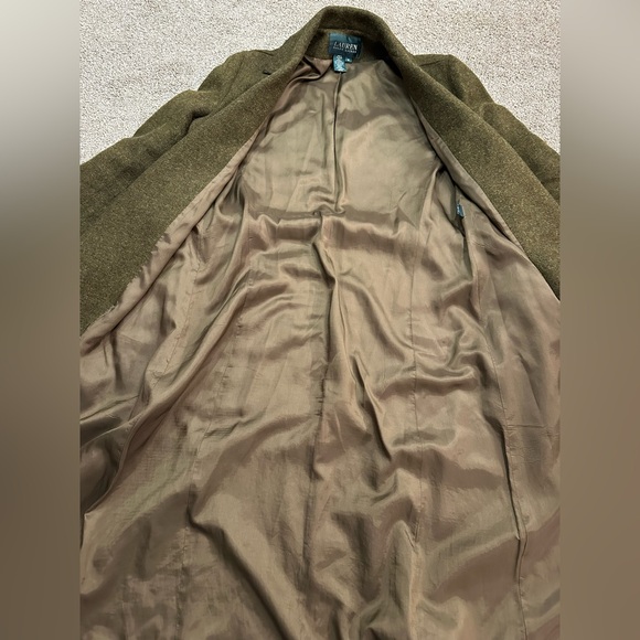 Lauren by Ralph Lauren Olive Wool Wrap Coat with Belt- Women’s Size Medium - Picture 5 of 10